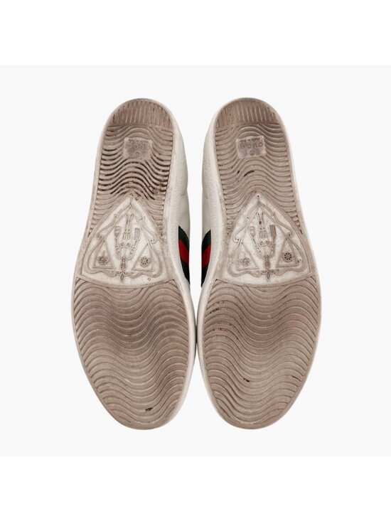 Gucci Pearl-Embellished Ace Sneakers White Leather Size 38.5 US 8.5 Women's - Picture 13 of 15